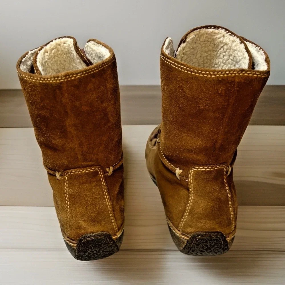 Timberland Reykir Ghillie Suede Shearling Waterproof Boots Women's 7.5 Brown EUC